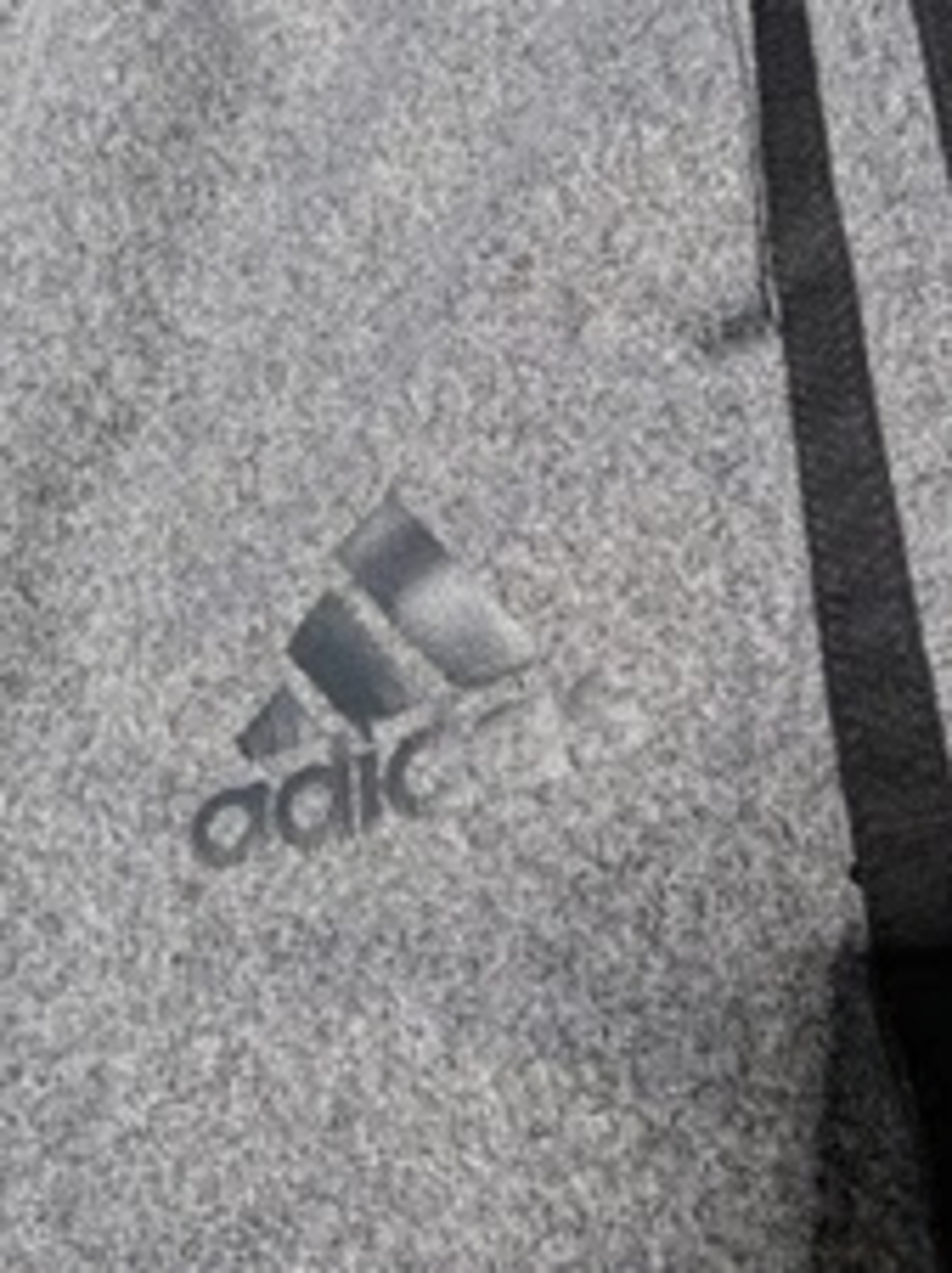 Adidas Tricot Joggers Mens Large Side Stripes Ankle Cuffs Drawstring Gray + Blac - Picture 8 of 15